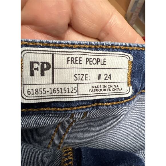 Free People Just Float On Flare Boho High Rise Denim Jeans Blue Womens Size 24 - Picture 9 of 11